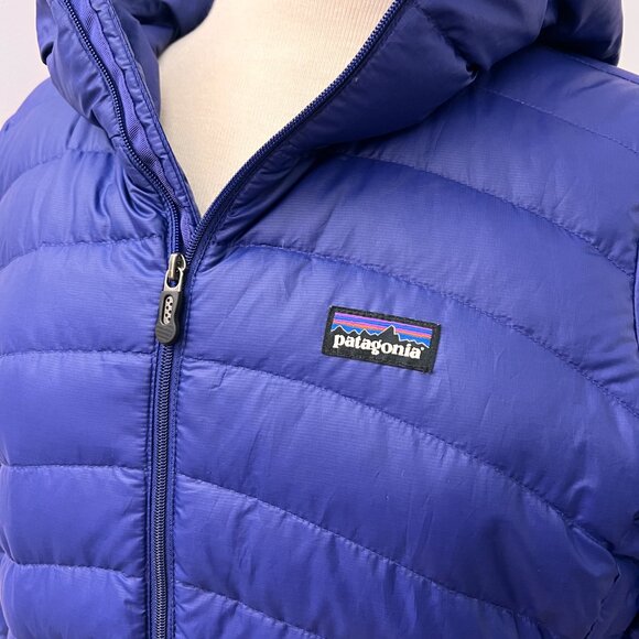 Patagonia Women's Down Sweater Hoody Jacket Cobalt Blue Sz M - Picture 2 of 11
